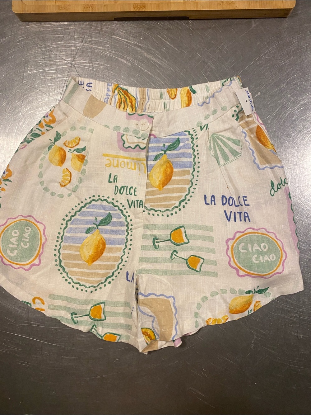 La Dolce Vita Lemon-Print High-Waist Women's Shorts